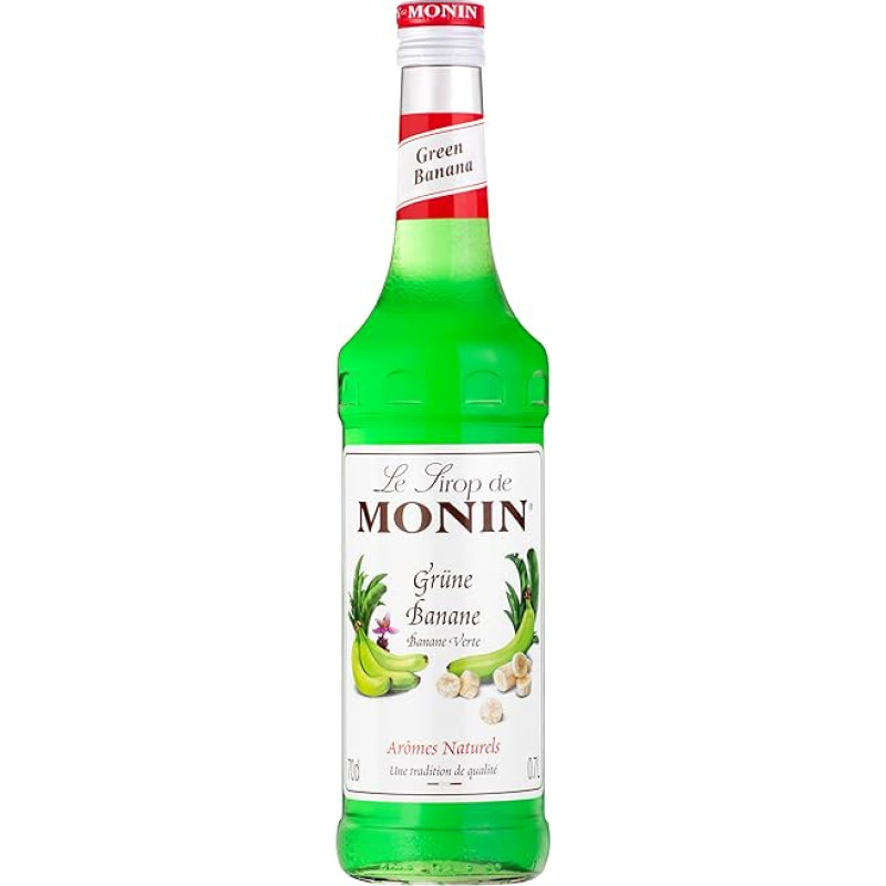 Monin Syrup Green Banana (1 x 0.7 L) - for Exotic Cocktails Desserts Mixed Drinks without Artificial Additives High-Quality Ingredients