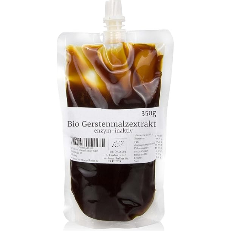 Organic Barley Malt Extract Liquid 350 g Liquid Malt Inactive Baking Malt for Bread and Rolls Malt Extract Malt Syrup Barley Malt Syrup