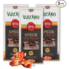 Bacon fruits with natural ingredients from Austria, dates wrapped with smoked bacon, Austrian quality product, antipasti, tapas (bacon dates)