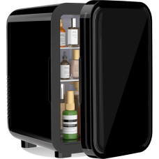 YASHE Mini Refrigerator, 6 Liter/8 Cans 220-240V AC/DC Portable Thermoelectric Cooler Refrigerators for Bedroom, Skincare, Drinks, Office, Dorm and Car, Black