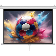 INMOZATA nuleidžiamas projektoriaus ekranas 120 colių / 266 x 149 cm Sieninis ir lubinis HD projekcinis ekranas su 16:9 santykiu Matinis baltas ekranas, skirtas namams, mokykloms, kino teatrui, lauko patalpoms, viešosioms erdvėms