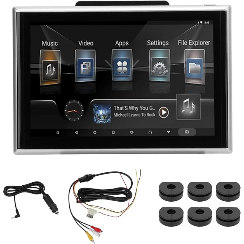 Car DVD Player, Car 9 Inch Headrests DVD Player HD 1920 x 1200 Touch Screen Support Bluetooth 2G RAM 16G ROM for Front Headrest