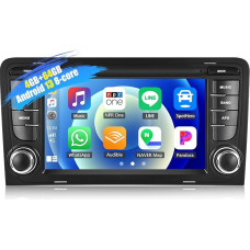 [8 branduolių] 4+64G SIXWIN Android 13 CarPlay/Android Car/DSP automobilinis radijas Audi A3 S3 RS3.7 colių talpinis jutiklinis ekranas Palaiko GPS WiFi Bluetooth 5.0 USB FM RDS radijas Mirror Link + 32 juostų ekvalaizeris