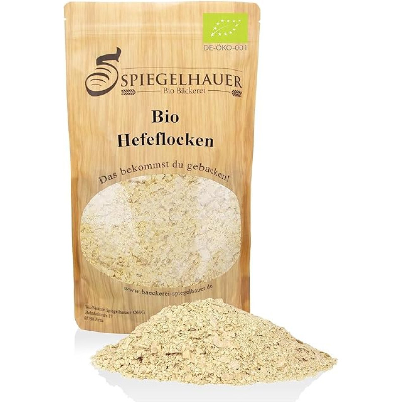 Bäckerei Spiegelhauer Organic Yeast Flakes 400 g Gluten Free Vegan I Spicy and Cheesy Organic Nutritional Yeast Flakes I Gluten Free Organic Nutritional Yeast, Organic Yeast Flakes