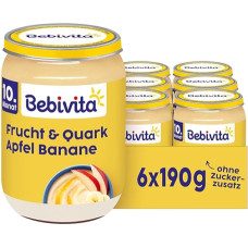 Bebivita Fruit & Yoghurt / Quark Duo Apple Banana / Quark 190 g Pack of 6 (6 x 190 g)