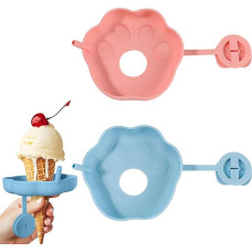 AYVRUOP 2 Stück Kinder Katzenpfoten Eiszapfenhalter, blau und rosa für Sommer Eiszapfen essen