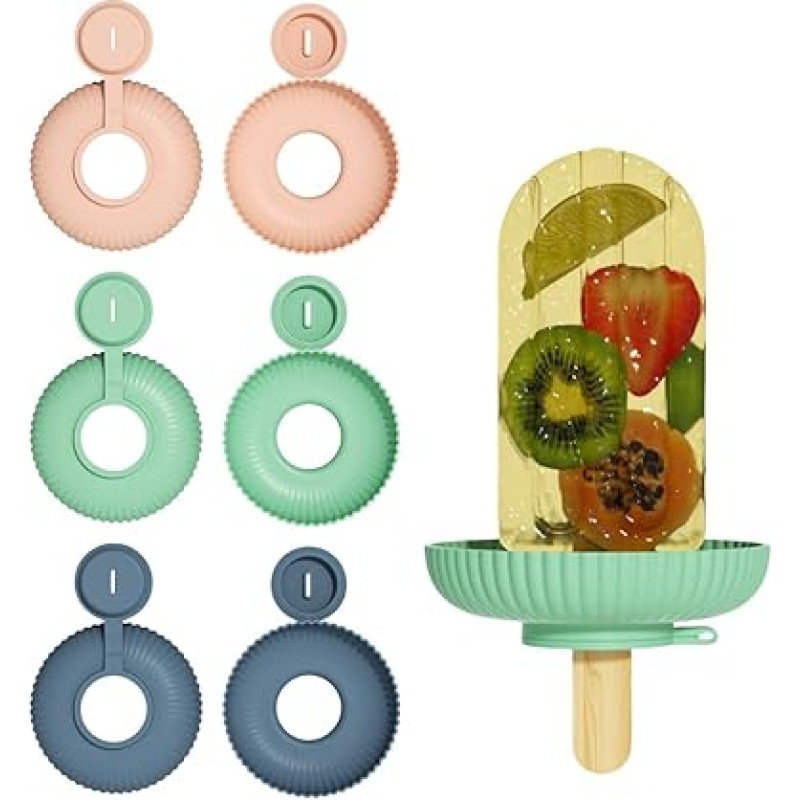 THXFUNAREA Pack of 3 drip-free ice lolly holders for children, silicone ice cream holder for children, ice lolly holder, silicone ice holder, children's popsicle holder for children, toddlers