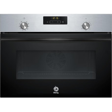 Balay Control Comfort Aqualisis 3CB4130X3 45cm Compact Multi-Function Oven with Concealed Handles Black Glass