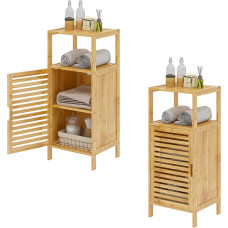 SogesHome Buffets Bamboo Side Cabinet Console Bathroom Cabinet Storage Cabinet for Kitchen Living Room Bathroom Tall & Midi Cabinets Base Cabinets for Bathroom
