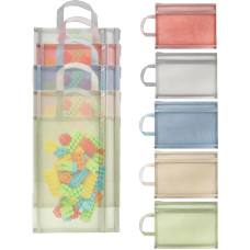 10 x A4 spalvotų tinklinių kišenių su užtrauktuku, dvisluoksnių nailoninių dėlionių rinkinys, žaislų laikymo, organizavimo, kvėpuojančios, skaidrios kišenės su užtrauktuku ir kišenė su rankena