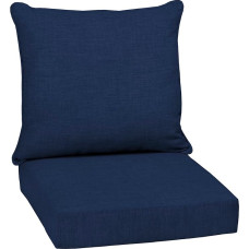Arden Deep Outdoor Seat Cushion Set 24x24 inch Weatherproof Rainproof Fade Resistant Patio Cushions for Chair Sofa and Couch Sapphire Blue Leala