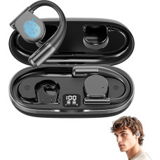 Aischens Real-time Translation Headphones, 144 Languages Bluetooth Headset with Extremely Long Life Charging Case, Suitable for Business Trips, Travel and Study (Black)