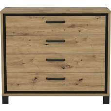 FORTE TRONDHEIM komoda su 4 stalčiais, medžio medžiaga, 