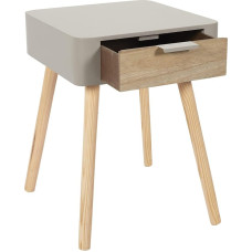 HOME DECO FACTORY Naktinis staliukas su 1 stalčiumi, medinis, Taupe, juodas, 34,8 x 48 x 37 cm