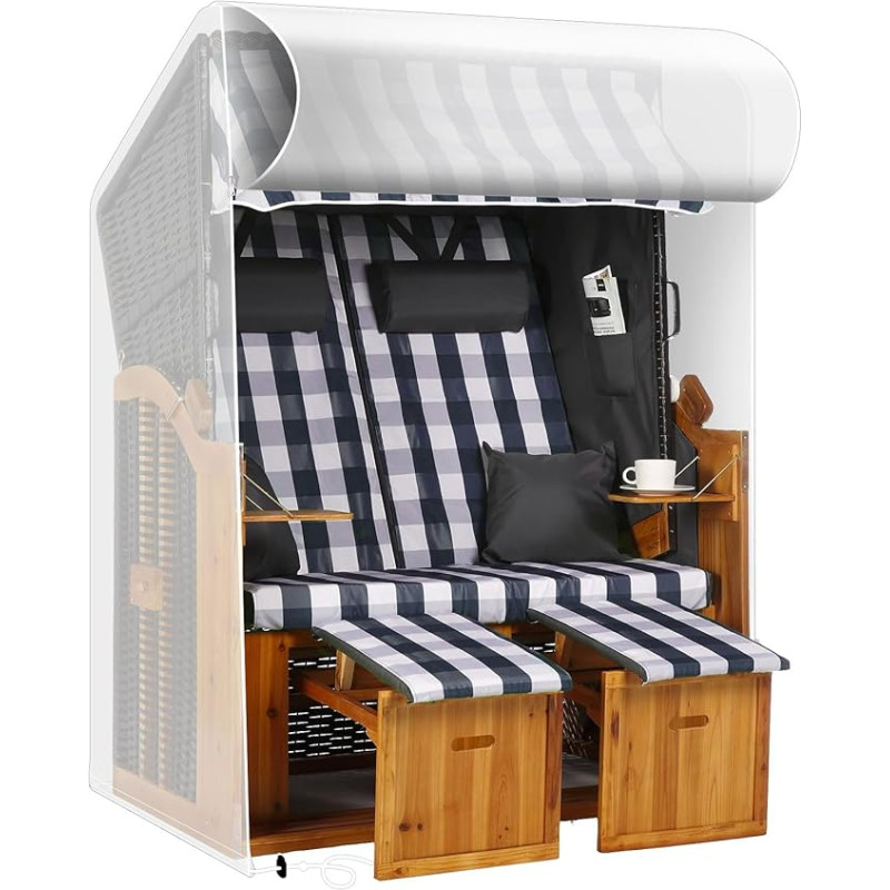 RICHIE Beach Chair Cover, Waterproof, Windproof, UV-Resistant, Tear-Resistant, Upgraded PE Fabric Cover for Beach Chair (125 x 90 x 135/165 cm), Transparent