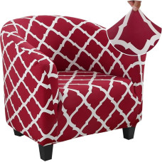 Jaotto Elastic Chair Protector Washable Removable for Club Chair Cafe Chair Lounge Chair (Geometry, Pack of 1)