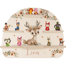 Kidsmood - Personalised Tonie Shelf | Wall Shelf for Children's Room for Tonie Box & Hearing Figures with Rounded Corners & Edges | Tonie Box Shelf with Magnetic Plates as Personalised Gifts Children
