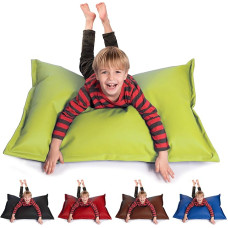sunnypillow S Bean Bag, Sėdynės pagalvėlė, pagaminta iš dirbtinės odos, lauko ir vidaus, 100 x 70 cm su 60 L polistireno užpildu, fotelis vaikams ir suaugusiems, sofos pupelių maišas, daug spalvų ir dydžių