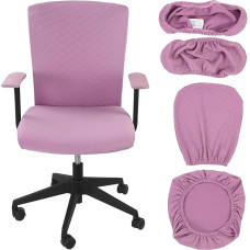 Tallew 4-teiliges Bürostuhlhussen-Set, Computer-Schutz, dehnbar, Stuhlbezüge, Schreibtischstuhl, Armlehnenbezüge, Schonbezüge, Bürokissen, Rückenlehne für Drehstühle (Hellviolett)