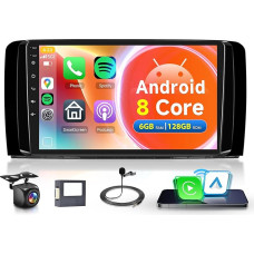6G+128G 8 Core Wireless Carplay Android Autoradio für Mercedes Benz R Klasse W251 R280 R300 R320 R350 R63 2005-2017 9 Zoll Autoradio mit Android Auto Navi GPS WiFi Bluetooth FM/RDS/DSP Rückfahrkamera