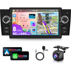 VECHTEL 4G+64G 8 Kern Autoradio für FIAT Punto 2005-2009/Linea 2007-2011 Carplay Android Auto,Android 15,7 Zoll HD IPS Touchscreen,Radio mit DSP GPS Wi-Fi Bluetooth FM RDS Radio mit Rückfahrkamera