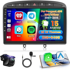 Roinvou 2+64G Android Autoradio Navi für Peugeot 408/308/308sw 2007-2015 mit Wireless Carplay und Android Auto, 9 Zoll Touchscreen Radio mit Mirror Link WIFI GPS Bluetooth EQ FM/RDS SWC Rückfahrkamera