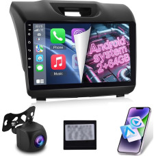 NHOPEEW 2G+64G Android Autoradio für Isuzu MU-X/D-MAX 2015-2018 - Drahtlos Carplay & Android Auto - 9 Zoll Android Stereo mit WiFi EQ GPS Mirror Link FM RDS + AHD Rückfahrkamera&Mic
