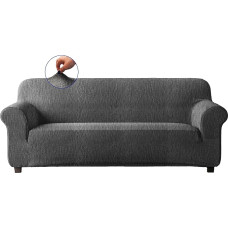 BLUZIMAN 3 vietų sofos užvalkalas, sofos užvalkalas, modernus sofos užvalkalas, elastingas, neslystantis, nesuderinamas su kampiniais ar L formos sėdynėmis (trijų vietų, pilkas)