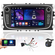 [4G+64G] Hikity Android 13 Autoraido Für Ford Focus C-Max Mondeo Galaxy S-Max Wireless Carplay Android Auto 7 Zoll Radio Navi mit 32EQ FM/RDS GPS WiFi Bluetooth 1280 * 720 Pixel MIC Rückfahrkamera