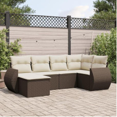 DYRJDJWIDHW Garten Lounge gartenlounge Set Balkon möbel gartenlounge outdoor11-tlg. Garten-Sofagarnitur mit Kissen Beige Poly RattanGeeignet für Schlafzimmer