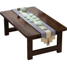 Sulankstomas medinis kavos staliukas, išskleidžiamas valgomojo stalas balkonui ir miegamajam, minimalistinio dizaino, kompaktiškas svetainės, miegamojo ir lauko baldas (rudas, 80 x 50 x 40 cm)