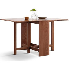 Platzsparender Klapptisch - Eichenholz-Tropfenblatt-Esstisch, Massivholz, rechteckiger Küchentisch, vielseitiges 3-in-1-Design für Zuhause & Küche, 130 x 80 x 74,9 cm