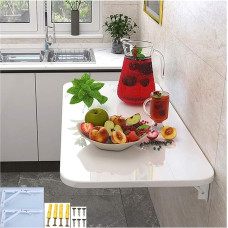 Klapptisch zur Wandmontage, multifunktionaler platzsparender Schreibtisch für Heimbüro, 90 x 30 cm, idealiai tinka kompiuteriniams darbams ir mažoms patalpoms, weißes Finish