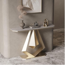 HARELA Konsolinis stalas Pramoninis prieškambario stalas, prieškambario stalas, nedidelis parodų stalas, sofos stalas mažoje erdvėje, skirtas svetainei, miegamajam, prieškambariui, prieškambariui (pilka, 150 cm / 59