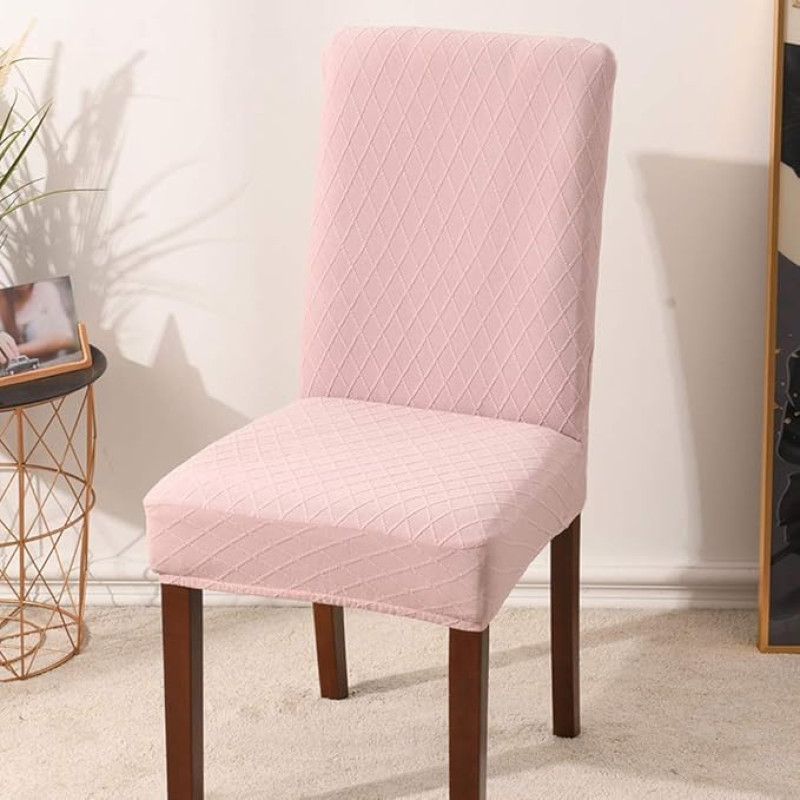 DuShow Žakardo kėdės dangtelis Kietas ruožas Valgomojo kėdės apsauginiai dangteliai Nuimamas skalbiamas kėdės dangtelis Sėdynės apsauga