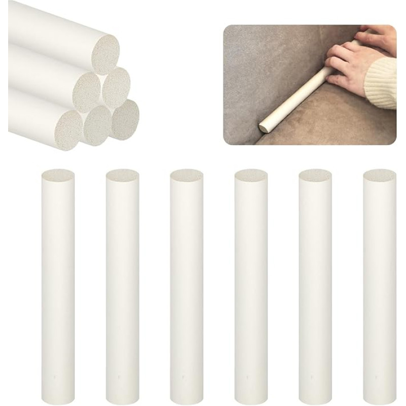 6 Stück weiße Silikon-Schaumstoff-Streifen, Sofabezug, Lückenfüller, langlebig, nicht verformend, Sofa-Schonbezug, Tuck-Griffe, Rutschschutz, 2,3 cm Durchmesser, Couchkissenhalter