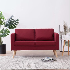 JUNZAI 2 vietų sofa, Svetainės sofa, Svetainės baldai, Jaunimo sofa, Svetainės baldai, Sofos ir sofos, Jaunimo, Audinys Vyno raudona