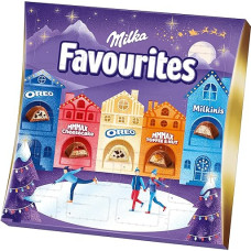 Milka Favourites Advent Calendar 1 x 206 g I Christmas Calendar I with Chocolates Alpine Milk, Oreo, Nut & White Chocolate