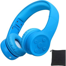 YUSONIC Children's Bluetooth Headphones, Bluetooth Headphones for Children with 85 dB Volume, Music Sharing Function, Built-in Microphone and 15 Hours Playtime (E2 Blue)