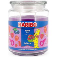 Haribo Scented Candle in Glass with Lid Berry Mix Scented Candle Fruity Candles Long Burning Time (100 h) Purple Candles Large Scented Candle (510 g)