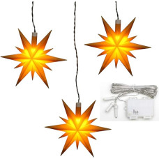 Dekohelden24 Set of 3 Plastic Christmas Stars for Indoor and Outdoor Use Colour and operation mode can be selected via drop down menu.