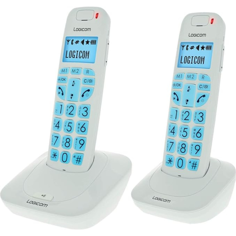 LOGICOM Comfort 250 Duo Cordless Phones Touch Screen White