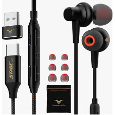 USB C Headphones with 7.1 Surround, HiFi Sound USB Headset with Microphone, Mute Button, for Samsung Galaxy S23 S22 S21 S20 Ultra Plus iPhone 15 Series iPad Pro Huawei, Headphones with Cable for PC