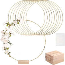 LALAGO Pack of 10 30 cm Metal Rings Centrepieces, Gold Metal Rings for Crafts, Metal Floral Hoops Wreath, Dream Catcher Ring for Floristry, DIY Craft, Wedding, Flower Wreath Decoration