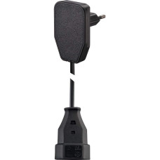 Strom Verlängerungscable [Flachstecker - Euro-Kupplung] schwarz 5m NVB