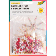 Folia Craft Set for 5 Pearl Stars Ideal as Homemade Decoration for Christmas