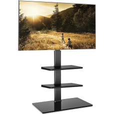 FITUEYES TV Ständer TV Bodenständer höhenverstellbar schwenkbar Fernsehständer für 32 bis 60 Zoll Flach & Curved Fernseher bis zu 30kg Max.VESA 600 * 400 Schwarz