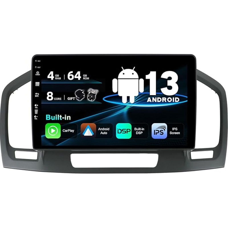 SXAUTO Car Radio Android 12 Fits Opel Holden Insignia (2008-2014) - [Built-in Carplay/Android Car/DSP] - Camera Mic Free - 4G + 64G - 9 Inch 2 DIN - Supports DAB Steering Wheel Control 4G WiFi