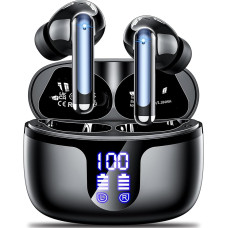 Bluetooth Headphones, Wireless Bluetooth 5.3 In-Ear Headphones with 4 HD Microphones, 2024 ENC Noise Cancelling Earphones, 42H Playtime with LED Display, HiFi Stereo, IP7 Waterproof Headphones for