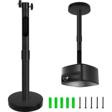 Dadabig Universal Ceiling Mount for Projector Wall Mount Aluminium Alloy 360° Swivelling up to 4 kg Ceiling Distance 20-40 cm Black with 5 x Thread Universal Adapter